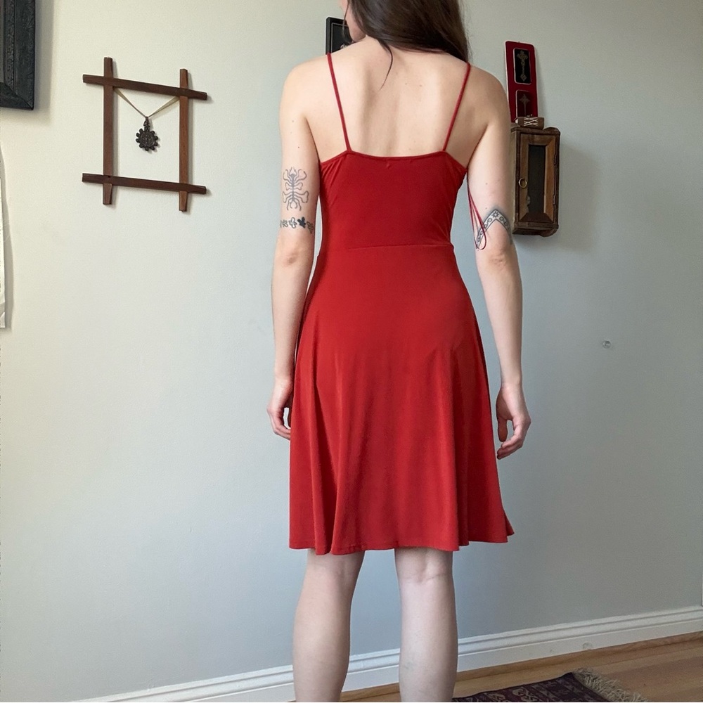 terracotta dark orange Sleeveless Dress - Picture 3 of 5